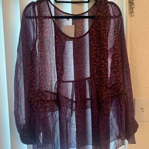 Beautiful Boho Blouse Multi Purples